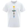 Cosmic Solar System Planets Print Short Sleeve T-Shirt Men  Casual Tee Clothing Loose Oversized Summer Polyester Tops Tshirts