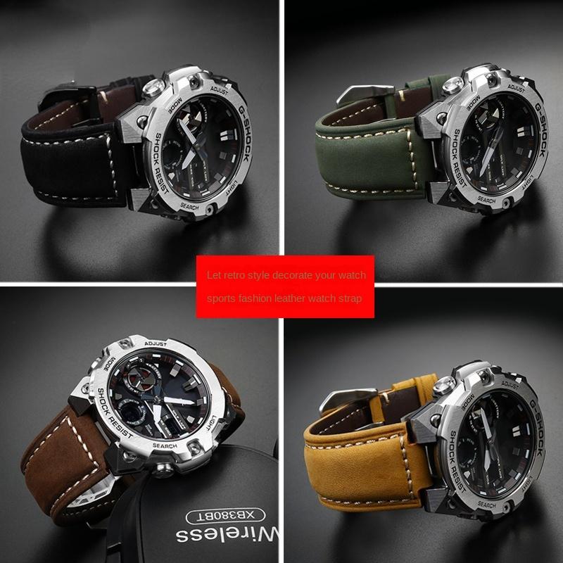 Для CASIO G-Shock GST-B400/ GST-B200 Ремешок для часов кожаный ремешок для часов ремешок для часов из коровьей кожи аксессуары 24*14мм Выпуклый 24*16 Выпуклый
