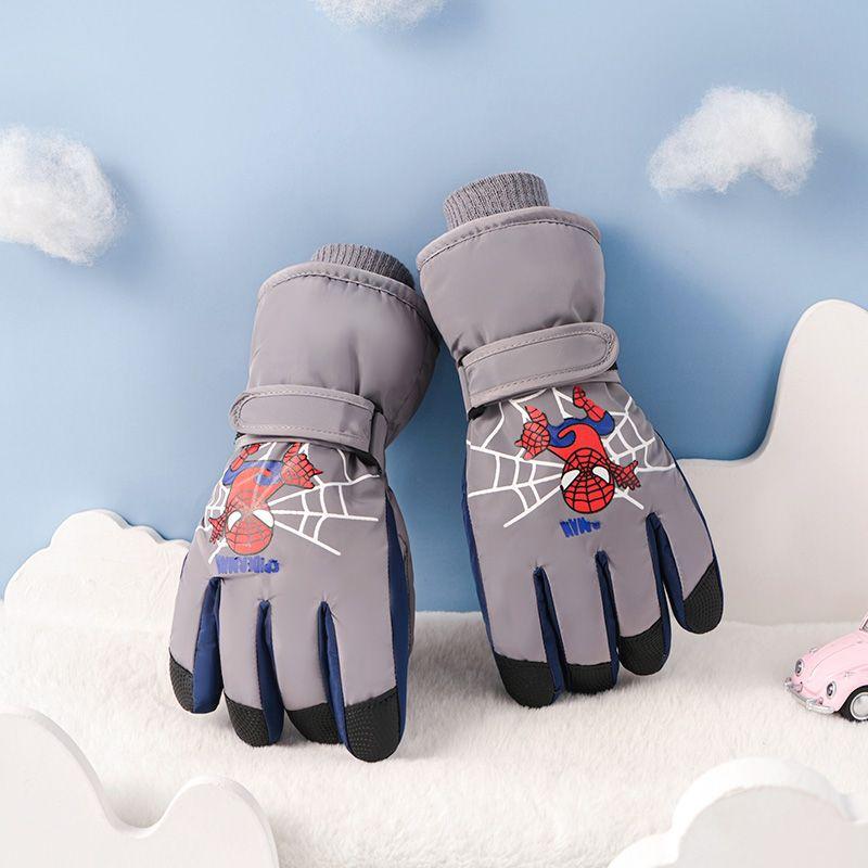 Spider Man Winter Child Gloves Fleece Lined Warm Child Ski Gloves Windproof Cold Proof Cycling Gloves Kids Gift Marvel