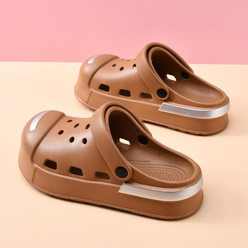 Туфли с отверстиями женские летние высококлассные сандалии на толстой подошве дышащие сандалии EVA нескользящие и дезодорирующие пляжные сандалии для пар