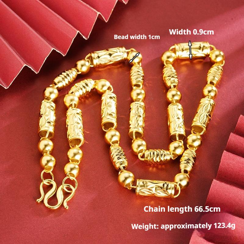 Вьетнамский Золотой Песок Оливковый Узор Бусин Ожерелье Мужское Китайский Стиль Медный Сплав Ювелирные Изделия Аксессуары