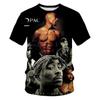 Fashionable 2pac Pattern 3D Printed Hip-hop Men's Clothing Summer Casual Fashion Round Neck Top Street Trend Harajuku Short Sleeved T-shirt