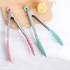 1PC Anti-slip Kitchen Tongs BBQ Stainless Steel Silicone Tip Salad Bread Serving Tool Non-Stick Kitchen Barbecue Food Clamp