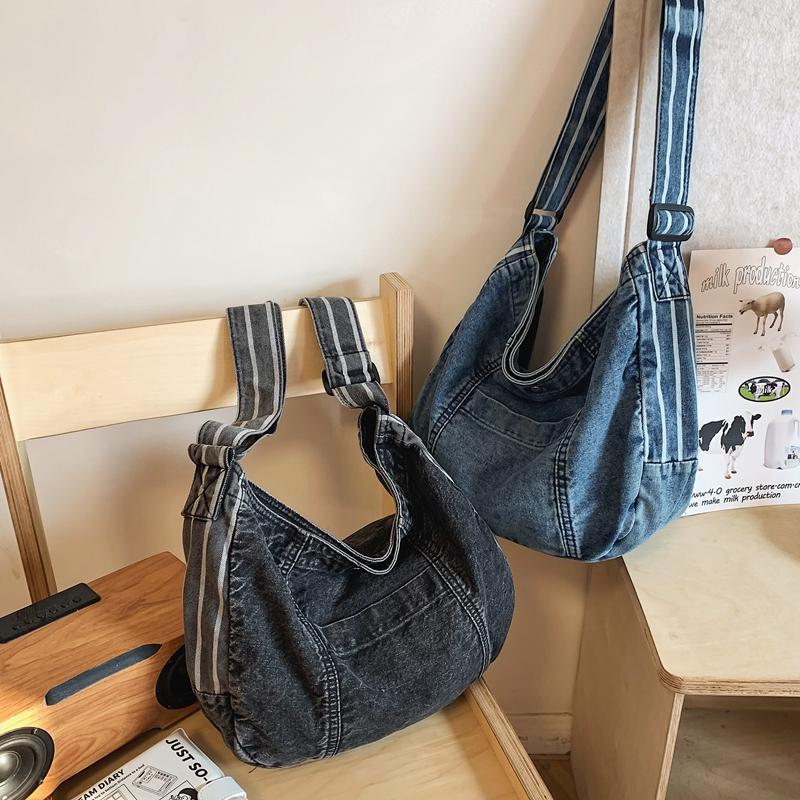 Denim Tote Bag Women's Large Capacity Shoulder Crossbody Bag