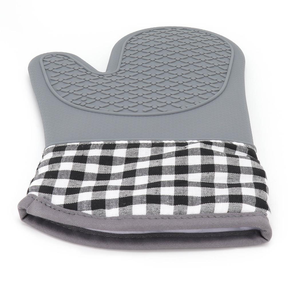 Silicone and Cotton Mitts Heat Resistant Glove Oven Glove for Home Kitchen Bakery Hotel