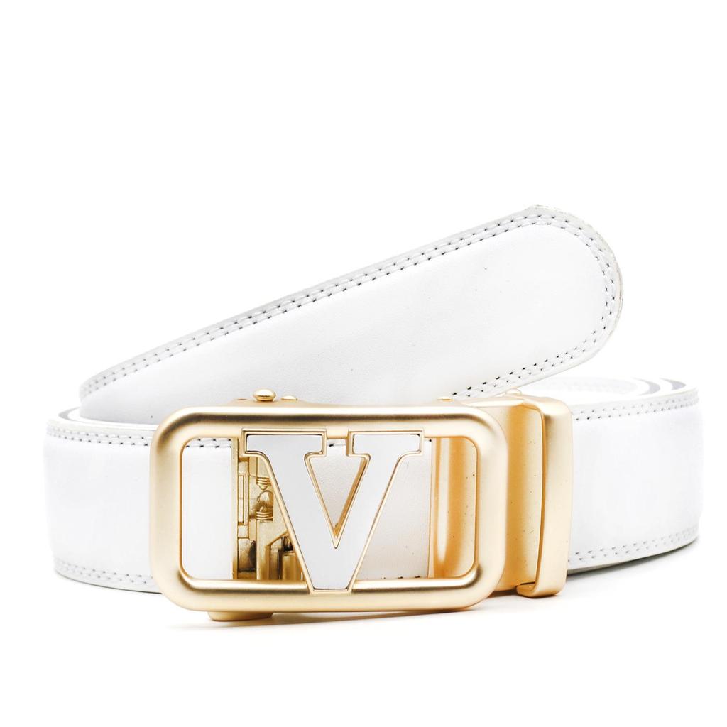 High-End Men's Genuine Leather Automatic Buckle Cowhide Belt - Versatile Fashion Accessory