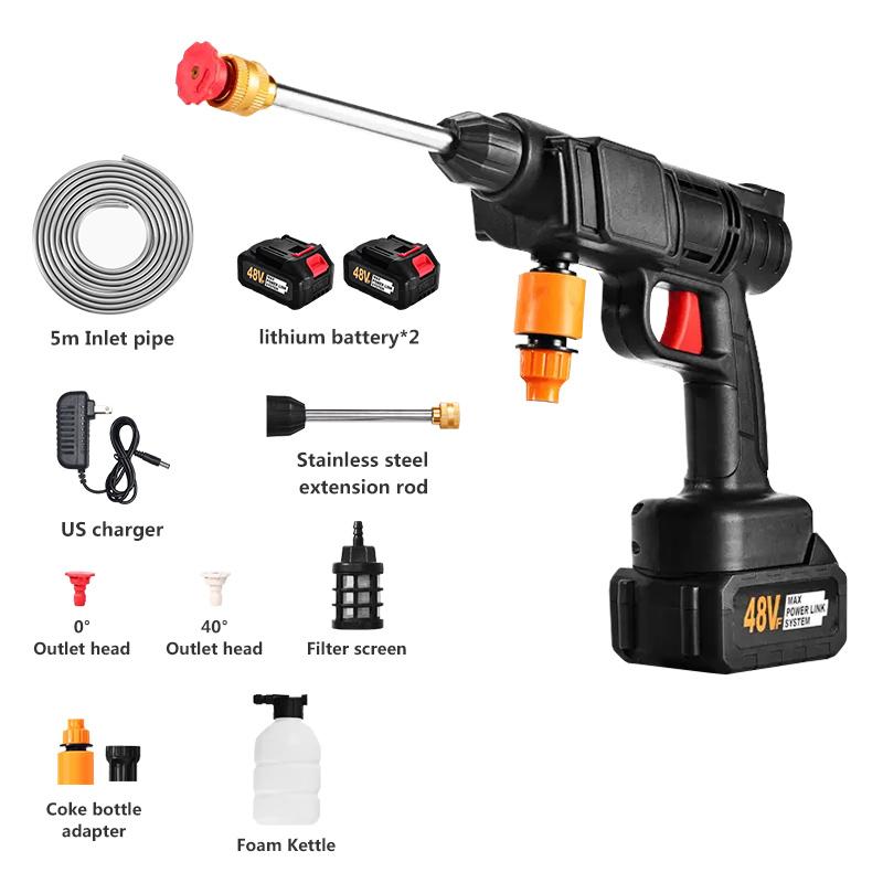 Пистолет для мойки автомобилей Беспроводной пистолет для мойки автомобилей высокого давления с литиевой батареей Беспроводной пистолет для мойки автомобилей Электрический набор инструментов для домашнего использования