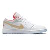 Air Jordan 1 Low SE White Sesame женские кроссовки Flash-Crimson Psychic-Blue DC9509-100
