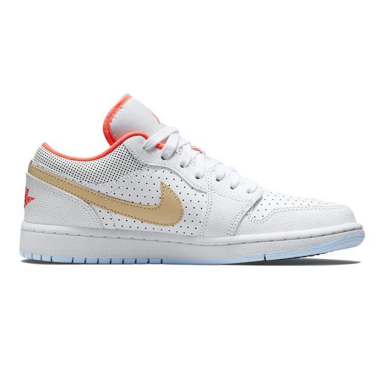 Air Jordan 1 Low SE White Sesame женские кроссовки Flash-Crimson Psychic-Blue DC9509-100