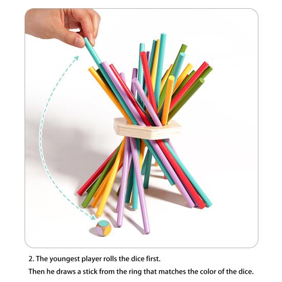 1 набор деревянных игральных костей с 35 палочками и 5 шариками для развития мелкой моторики, счета палочками, образовательной настольной игры для малышей и мальчиков и девочек в подарок