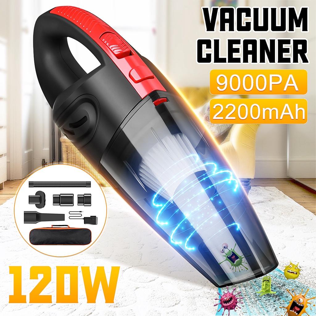 Mini Car Vacuum Cleaner Powerful Cyclone Suction 120W 9000PA Cordless Portable Household Dual-use Rechargeable Wet Dry Vacuum Cleaner
