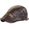 Leather Hunting Cap Logo Cap Hat Running Outdoor Men Women CA731 [White Fang] (Coffee)