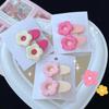 Cartoon Pink Flower Oval Hairpin Cute Sweet Girl Side Clip Hair Accessories for Women