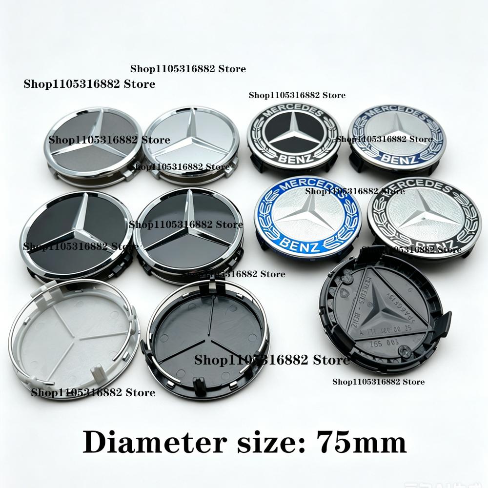 20PCS 75MM Car Wheel Center Hub Caps For Mercedes Benz AMG W203 W206 W220 W205 W211 W212 GLA GLC CLA A Emblem Tire Rim Covers TUVWZ1