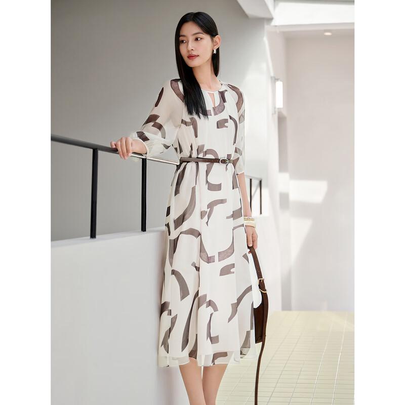 JUZI Annakol Women's Geometric Chiffon Dress