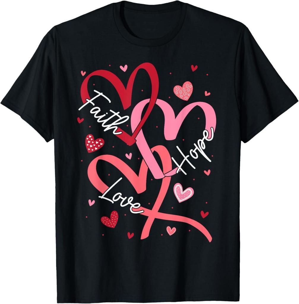 Valentine_s Day Christian Faith Hope Love Hearts Religious T-Shirt