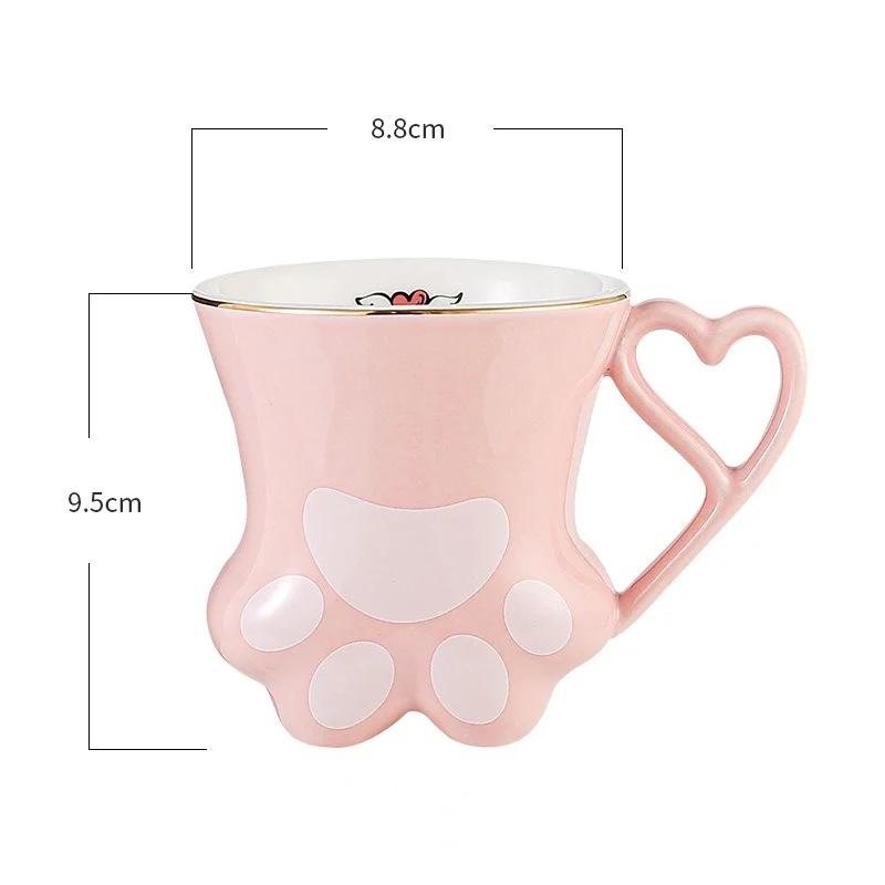 Керамическая кружка Cat Scratch Cup объемом 300 мл с рисунком кошачьей лапки, оригинальная, с золотым узором, керамическая чашка, чашка высокого уровня, чашка для пары