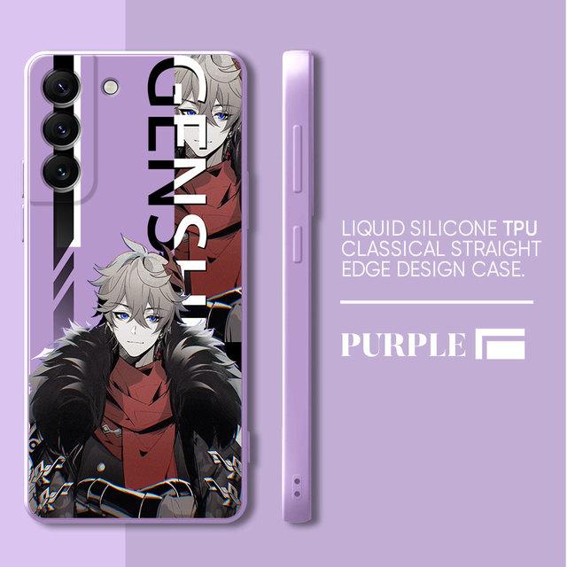 Genshion Impact Tartaglia Anime Case For Samsung Galaxy S21 5g S10e S23 Ultra S20 Fe S10 S22 S9 Plus S8 Square Liquid Cover