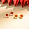 Серьги Love Hug Dragon с красным агатом, милые серьги в национальном стиле с изображением зодиака и дракона
