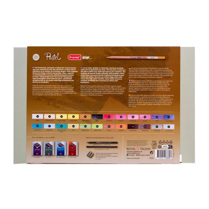 Crayon Pastel - Bruynzeel - Boîte de 24 - Couleurs Assorties - Haute Qualité - Finesse de Pointe