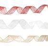 Festive 10 Meter Christmas Tree Ribbon In Colorful Gold Silver And Red Netting