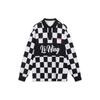 Скейтборд серии логотип вышитый клетчатый принт свободная рубашка поло с длинными рукавами мужские топы черный APLT013-1