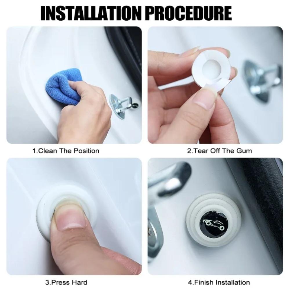 5pcs/set Luminous Car Door Sound Insulation Pad Silicone Car Door Silicone Anti Shock Pad Universal
