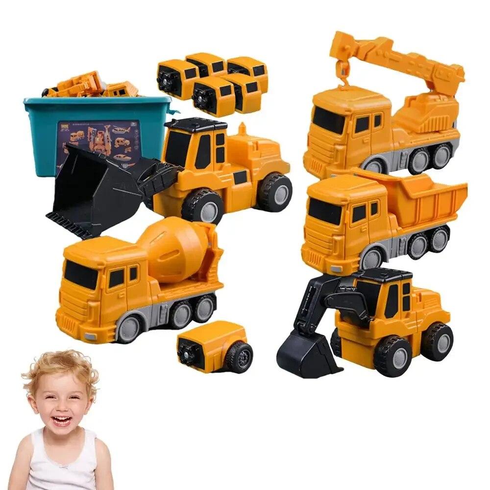 26pcs/set Magnetic Transform Engineering Car Assembled Toys with Storage Box, Magnetic Blocks Outdoor Toddler Activities Toys