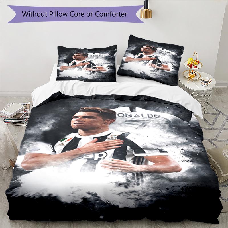 Ronaldo's Ronaldo Juventus Legend Bedding Set, Breathable Duvet Cover with Pillowcases, Soft Bed Linen for Bedroom Home Decoration, Perfect Festival B