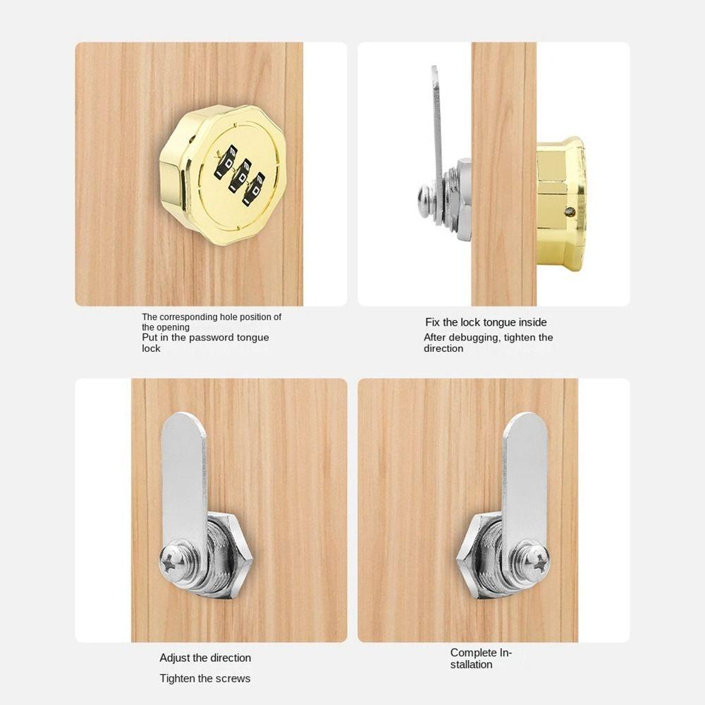 3-цифровой кодовый замок для шкафа, ящика, почтового ящика, шкафчика, мебели, противоугонный замок из цинкового сплава