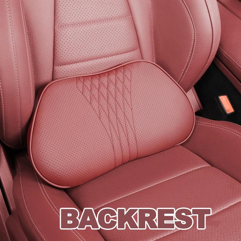 Xiaomi Universal Car Headrest Lumbar Pillow Nappa Leather Memory Foam Backrest Soft Breathable Neck Support Car Interior Accessories