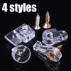 100Pcs with Screws Glass Fixing Clip Kit Plastic Mirror Holder Clip  Cabinet Doors Windows