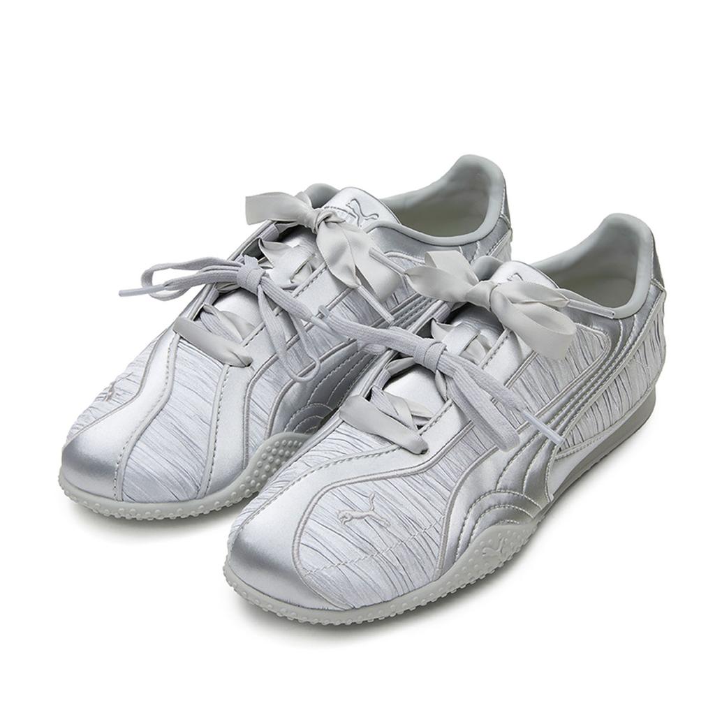 Puma Bella V2 Glam Весна Лето Прохладные Кроссовки на Тонкой Подошве Тренировочные Мятые Шелковый Сатин Повседневные Низкие Кроссовки Унисекс Серебряный 406796-03