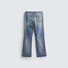 Mens Distressed Washed Denim Jeans Mid-Rise Slim Fit Irregular Hem Straight Leg Pants Fall Casual Wear