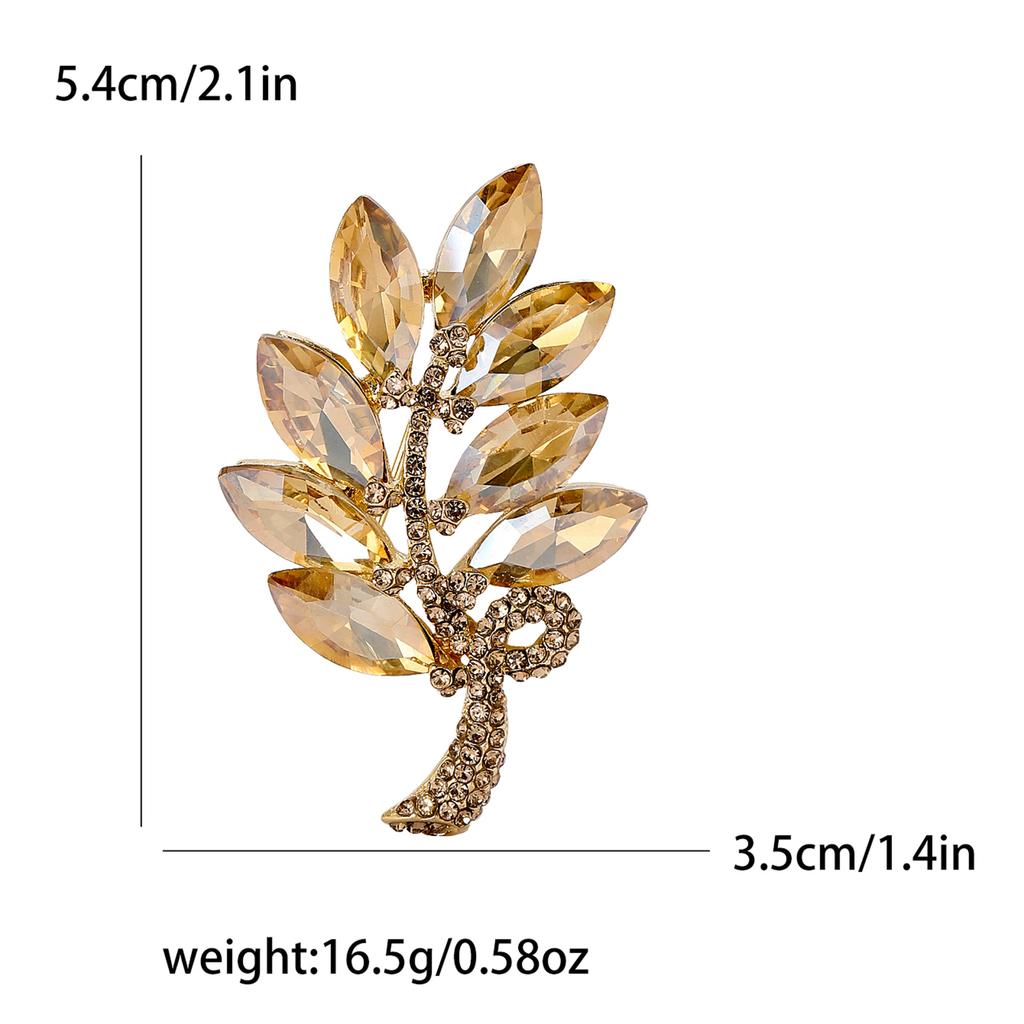 Fashion Vintage Crystal Wheat Brooch Niche Premium Women'S Dress Suit Accessories Rhinestone Pin