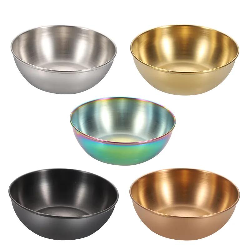 Small Seasoning Dish, Hot Pot Dipping Bowl, Sushi Vinegar Soy Saucer, Appetizer Tray, Round Stainless Steel Container