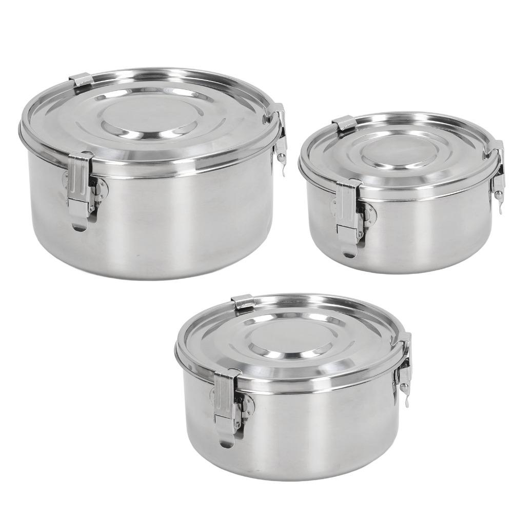 3PCS 304 Grade Stainless Steel Lunch Box 650ml/1000ml/1600ml Food Storage Container  For Picnics