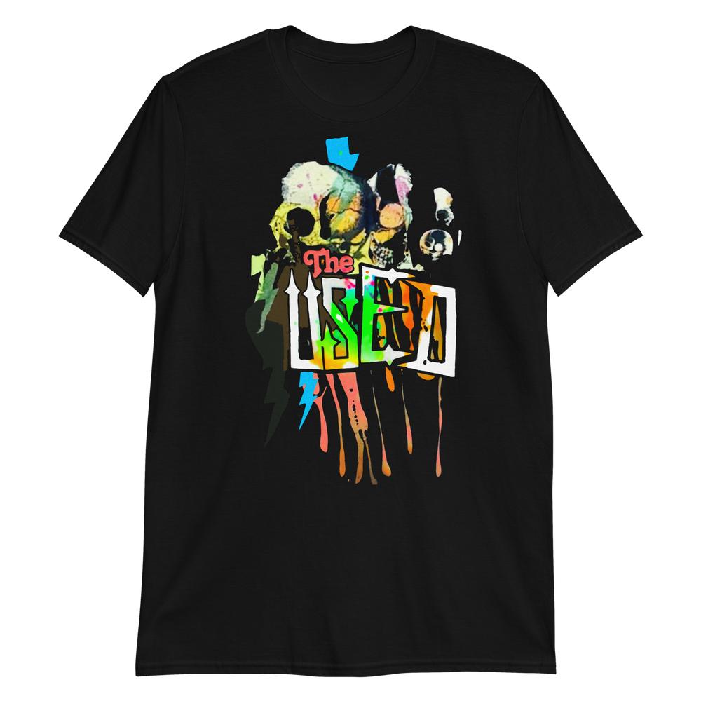 The Used Neon Blur With Skull Bolts Emo Post Hardcore Band Unisex T-Shirt