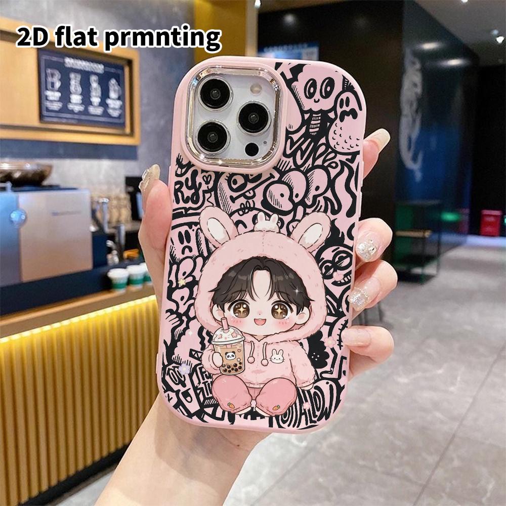 Phone Case: 2D flat design suitable for iPhone 18 17 16 15 14 13 Pro, couple style, Q-version little boy, Christmas and Halloween gift