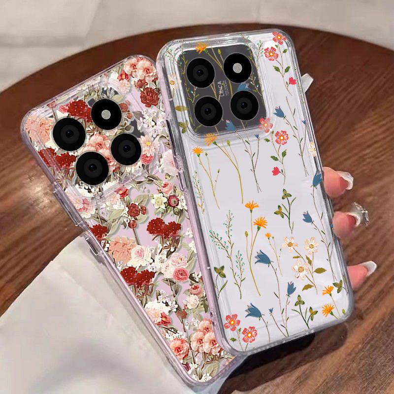 Чехол с узором из мелких цветов для Xiaomi Redmi Note 15 Pro 4G Funda Redmi Note 14 13 Pro 5G Прозрачный силиконовый мягкий чехол