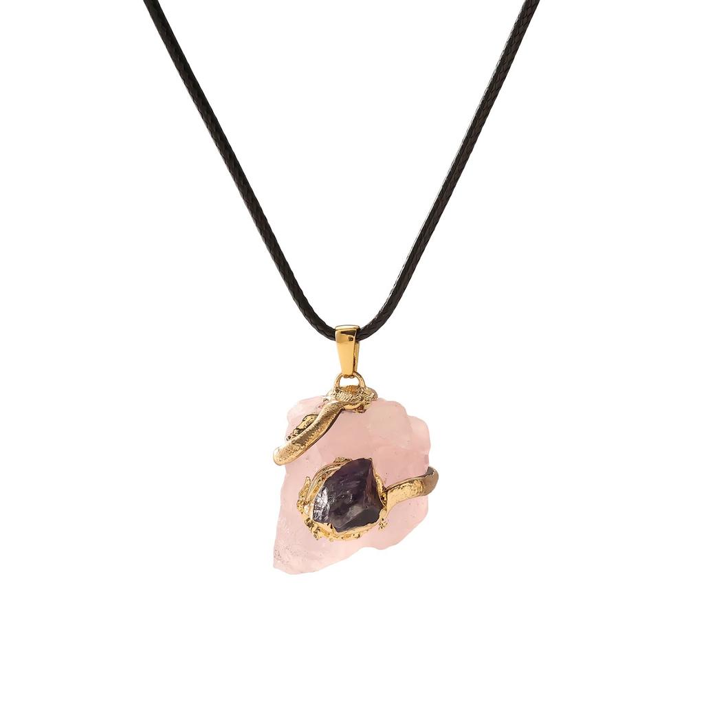 Original design, best-selling natural cubic zirconia pendant, multi-colored crystal stone, irregular necklace jewelry