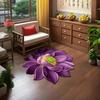 Yousheng Lotus Flower Shaped Rug 3D Visual Effect Lotus Carpet Absorbent Area Rug with Non-Slip Backing for Bedroom Living Room Bathroom Kitchen