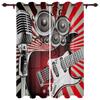 2Panel Music Curtains Guitar Bass Curtains for Living Room Kitchen Window Blinds Floor-to-ceiling Windows Cortinas Grommet Top