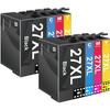 Pack of 8 Compatible EPSON 27 XL Cartridges for WorkForce Printers