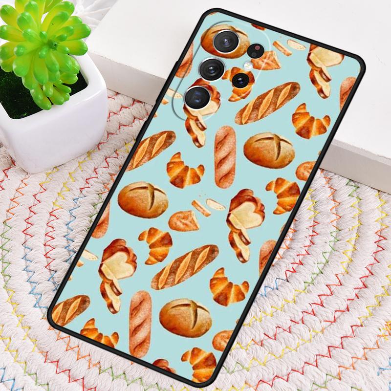 Bakery Croissant Phone Case for Samsung Galaxy note 10 pro S26 Ultra S23 S24 FE S25 S21 S22 PLUS shockproof Cove
