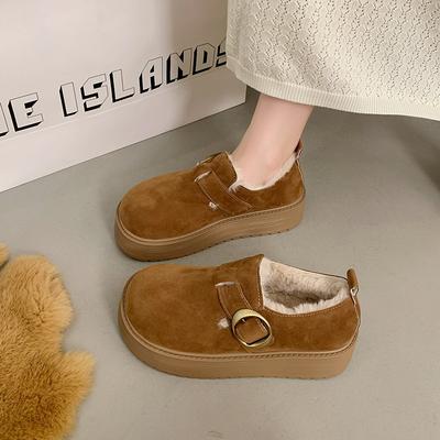 Женские ботинки из искусственной кожи, бархатные, теплые, Бокен, новые, удобные и легкие, на платформе, модные, универсальные, зимние хлопковые ботинки