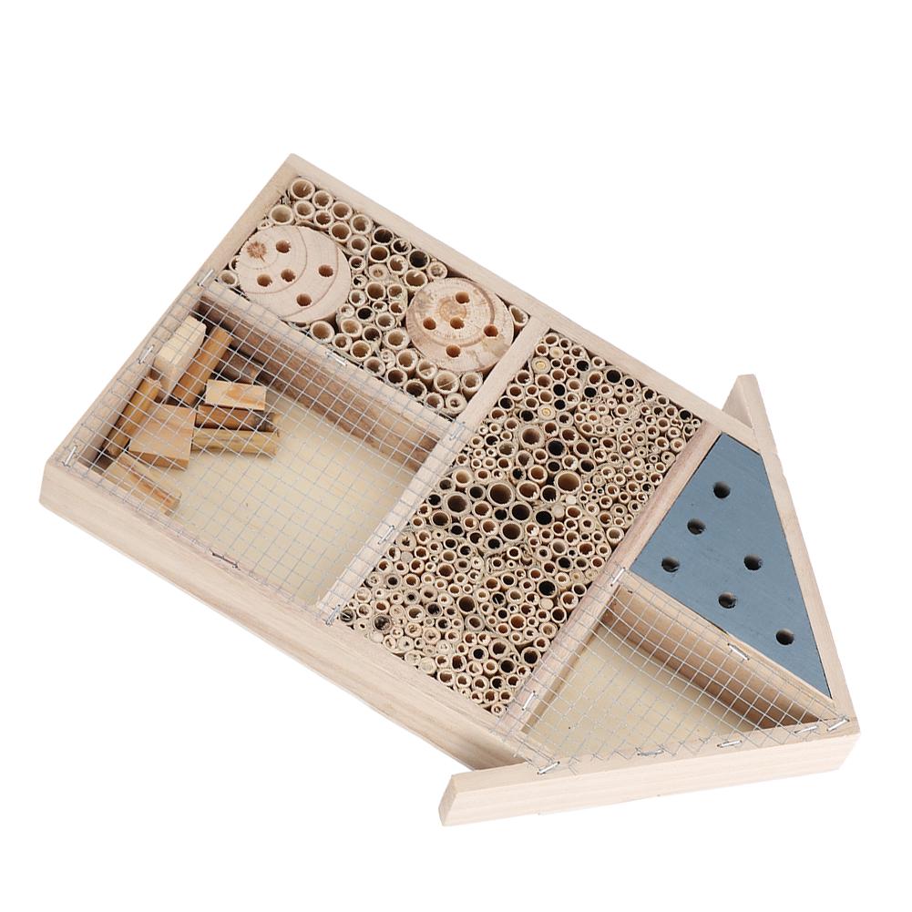 Деревянный домик для насекомых Легкая установка Дерево Пчела Жук Комната Отель Укрытие Садовое украшение Гнезда Коробка для газона Дерево