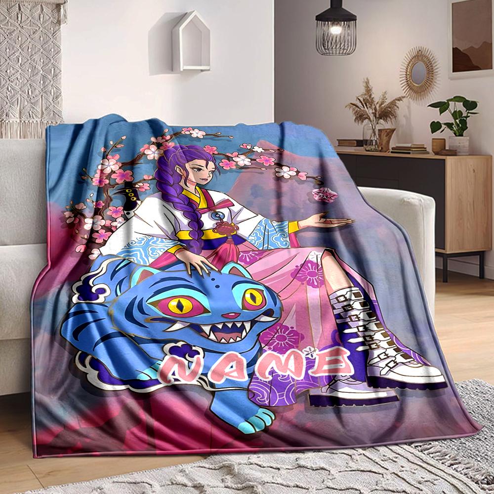 Custom 1pc Floral Fantasy Journey Blanket, Soft And Comfortable Blanket, Casual Warm, Camping Travel Blanket, Birthday Gift Q912143