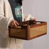 Органайзер Роскошный кухонный стол из цельного дерева Ящик для хранения вещей Ретро-ротанговая корзина Книга Закуски Косметика Бытовая техника