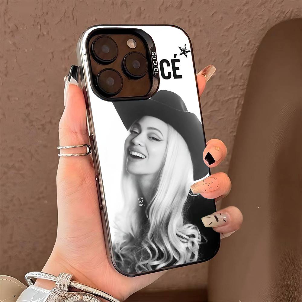 Чехол для телефона Singer B-Beyonce для iPhone 17 17Air 16 15 14 13 12 11 Pro Max Plus Цветной Серебристый